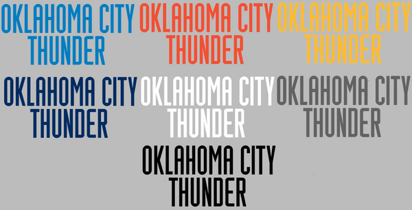 Oklahoma City Thunder Team Name Logo Premium DieCut Vinyl Decal PICK COLOR & SIZE