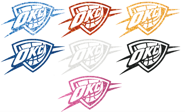 Oklahoma City Thunder Metallic Sparkle Team Logo Premium DieCut Vinyl Decal PICK COLOR & SIZE