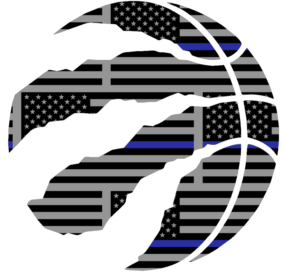 Toronto Raptors Alternate Logo Thin Blue Line American Flag Premium DieCut Vinyl Decal PICK SIZE