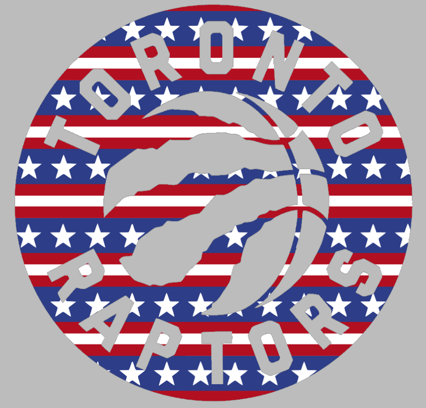 Toronto Raptors Team Logo Stars & Stripes USA American Flag Vinyl Decal PICK SIZE