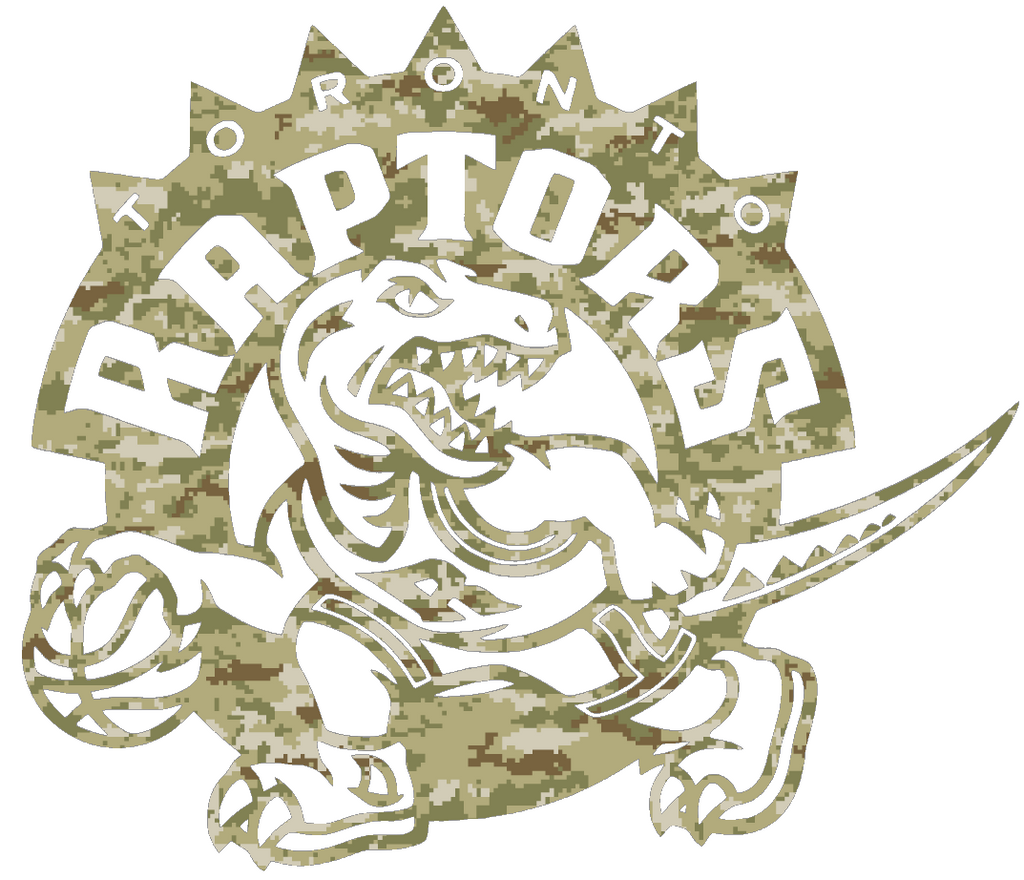 Toronto Raptors Retro Throwback Logo Salute to Service Camouflage Camo Vinyl Decal PICK SIZE