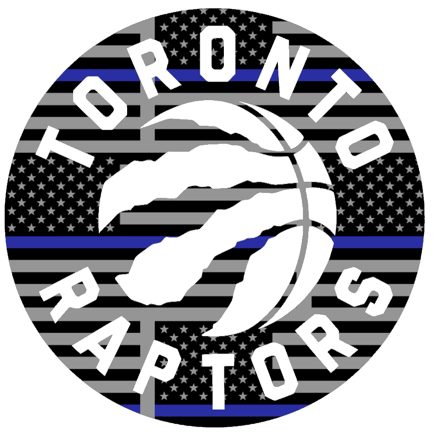 Toronto Raptors Team Logo Thin Blue Line American Flag Premium DieCut Vinyl Decal PICK SIZE