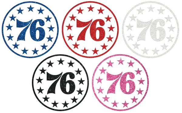 Philadelphia 76ers Metallic Sparkle Alternate Logo Premium DieCut Vinyl Decal PICK COLOR & SIZE