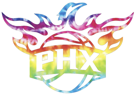 Phoenix Suns Alternate Logo Crucial Catch Cancer Tie Dye Vinyl Decal PICK SIZE
