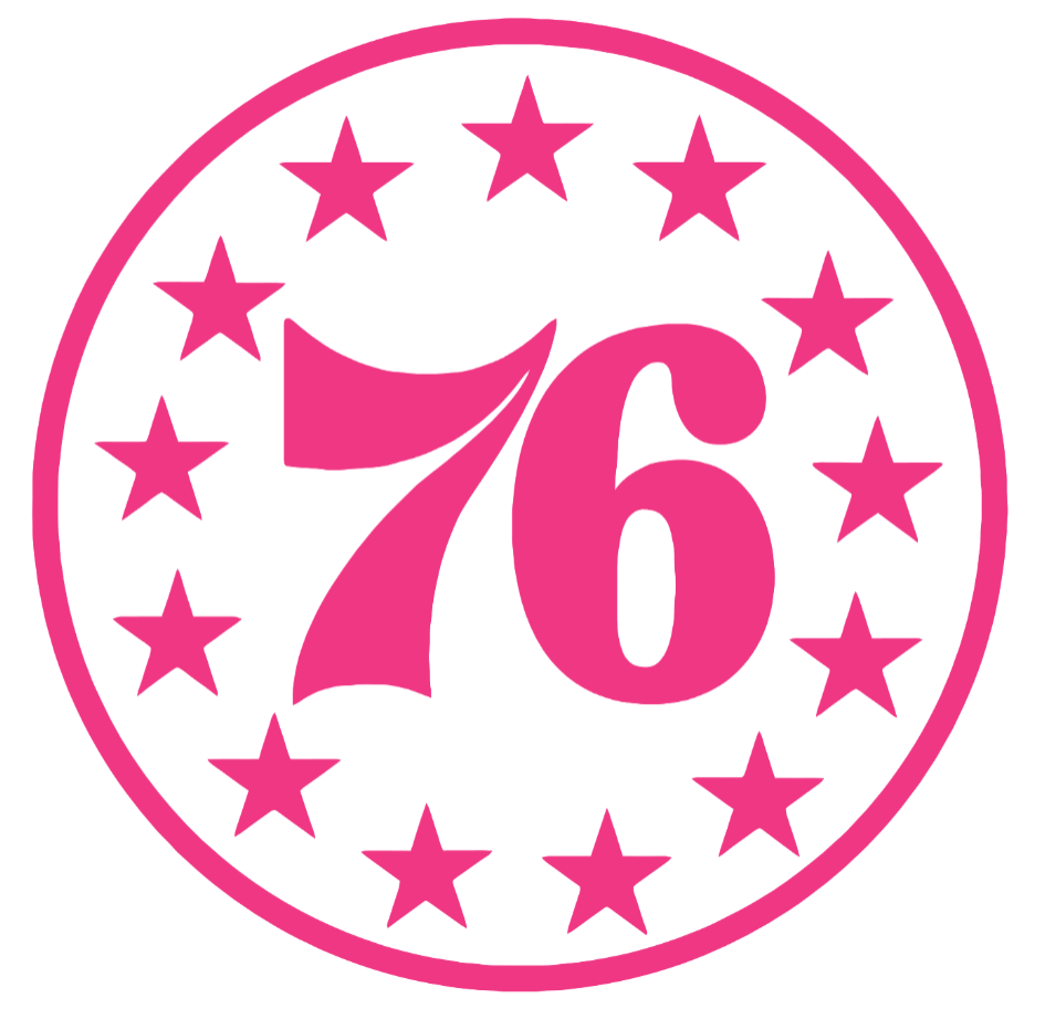 Philadelphia 76ers HOT PINK Alternate Logo Premium DieCut Vinyl Decal PICK SIZE