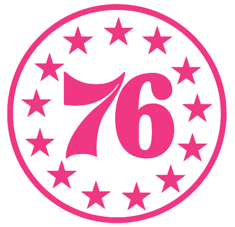 Philadelphia 76ers HOT PINK Alternate Logo Premium DieCut Vinyl Decal PICK SIZE