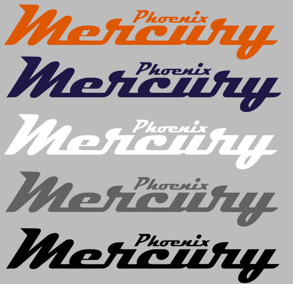 Phoenix Mercury Team Name Logo Premium DieCut Vinyl Decal PICK COLOR & SIZE
