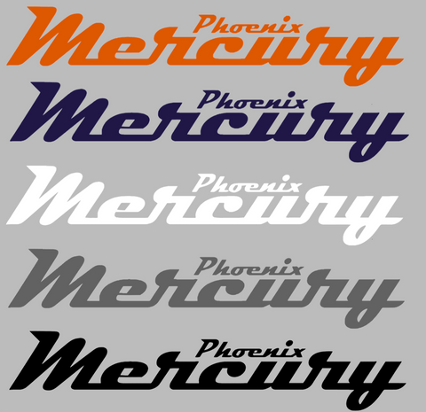 Phoenix Mercury Team Name Logo Premium DieCut Vinyl Decal PICK COLOR & SIZE
