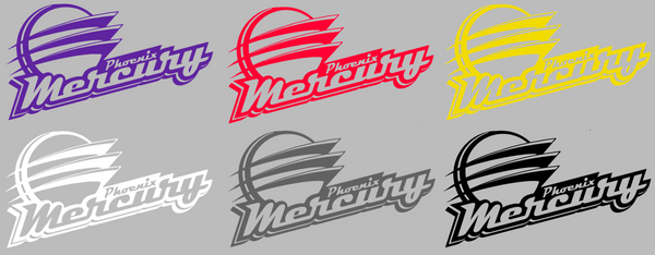 Phoenix Mercury Retro Throwback Logo Premium DieCut Vinyl Decal PICK COLOR & SIZE