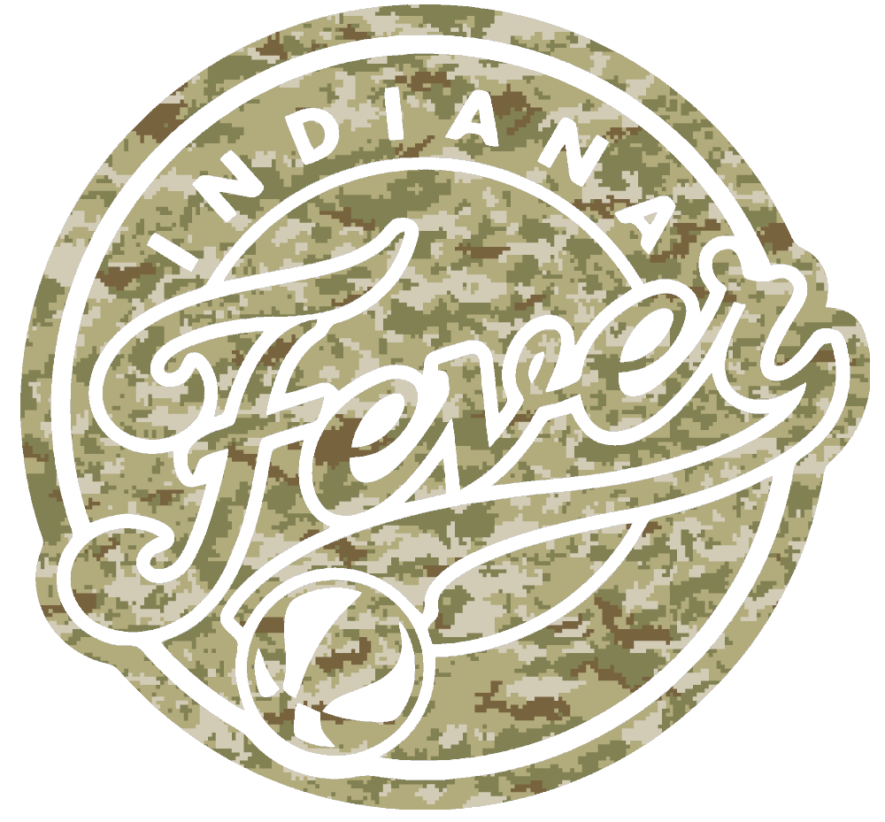 Indiana Fever Team Logo Salute to Service Camouflage Camo Vinyl Decal PICK SIZE