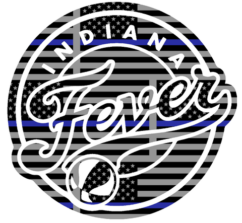 Indiana Fever Team Logo Thin Blue Line American Flag Premium DieCut Vinyl Decal PICK SIZE