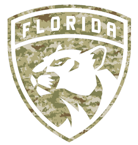 Florida Panthers Team Logo Salute to Service Camouflage Camo Vinyl Decal PICK SIZE