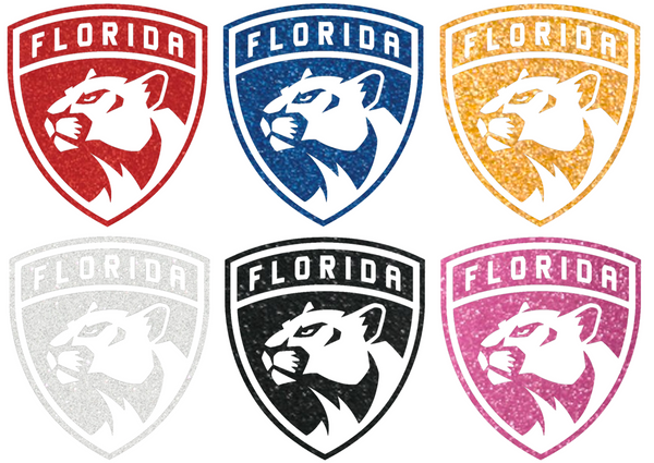 Florida Panthers Metallic Sparkle Team Logo Premium DieCut Vinyl Decal PICK COLOR & SIZE