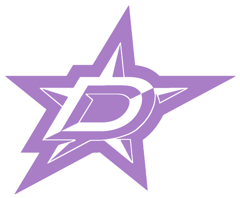 Dallas Stars PURPLE CANCER AWARENESS Team Logo Premium DieCut Vinyl Decal PICK SIZE