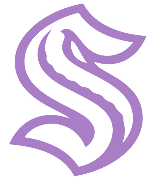 Seattle Kraken PURPLE CANCER AWARENESS Team Logo Premium DieCut Vinyl Decal PICK SIZE