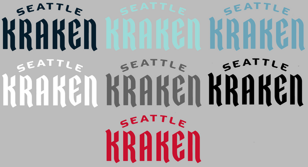 Seattle Kraken Team Name Logo Premium DieCut Vinyl Decal PICK COLOR & SIZE