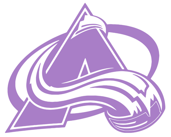 Colorado Avalanche PURPLE CANCER AWARENESS Team Logo Premium DieCut Vinyl Decal PICK SIZE
