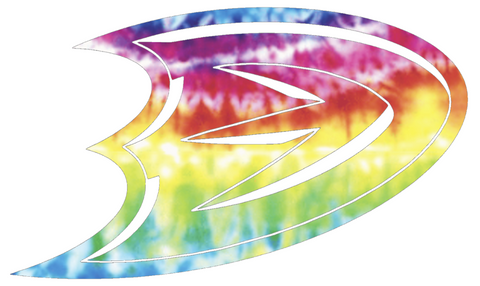 Anaheim Ducks Alternate Logo Crucial Catch Cancer Tie Dye Vinyl Decal PICK SIZE