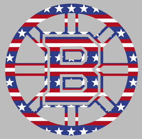 Boston Bruins Team Logo Stars & Stripes USA American Flag Vinyl Decal PICK SIZE