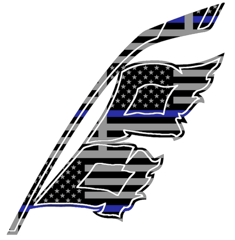 Carolina Hurricanes Alternate Logo Thin Blue Line American Flag Premium DieCut Vinyl Decal PICK SIZE
