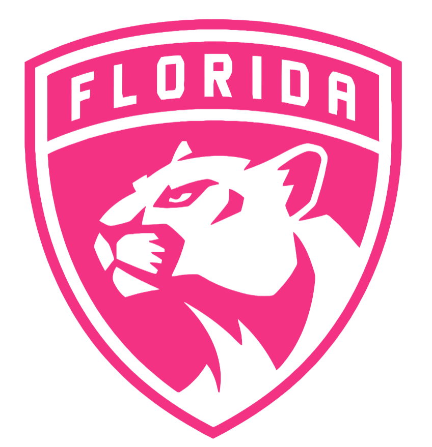 Florida Panthers HOT PINK Team Logo Premium DieCut Vinyl Decal PICK SIZE