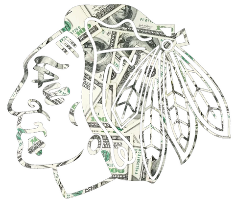 Chicago Blackhawks Team Logo Money Print Premium DieCut Vinyl Decal PICK SIZE