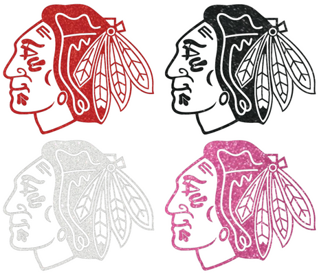 Chicago Blackhawks Metallic Sparkle Team Logo Premium DieCut Vinyl Decal PICK COLOR & SIZE