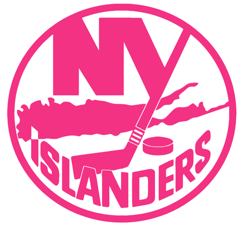 New York Islanders HOT PINK Team Logo Premium DieCut Vinyl Decal PICK SIZE