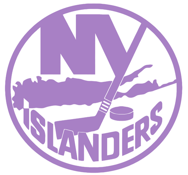 New York Islanders PURPLE CANCER AWARENESS Team Logo Premium DieCut Vinyl Decal PICK SIZE