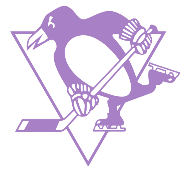 Pittsburgh Penguins PURPLE CANCER AWARENESS Team Logo Premium DieCut Vinyl Decal PICK SIZE