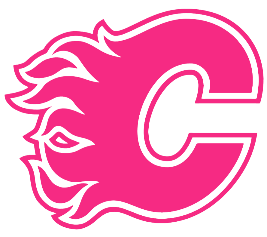 Calgary Flames HOT PINK Team Logo Premium DieCut Vinyl Decal PICK SIZE