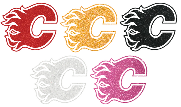 Calgary Flames Metallic Sparkle Team Logo Premium DieCut Vinyl Decal PICK COLOR & SIZE