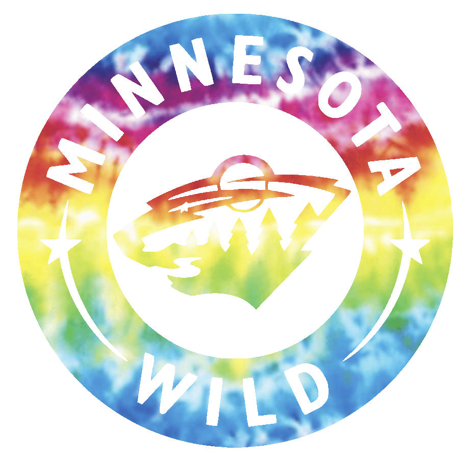 Minnesota Wild Alternate Logo Crucial Catch Cancer Tie Dye Vinyl Decal PICK SIZE