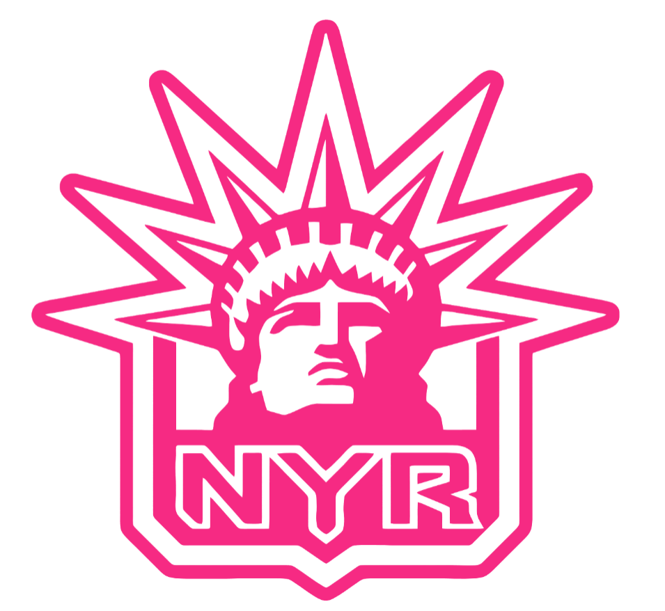 New York Rangers HOT PINK Alternate Logo Premium DieCut Vinyl Decal PICK SIZE
