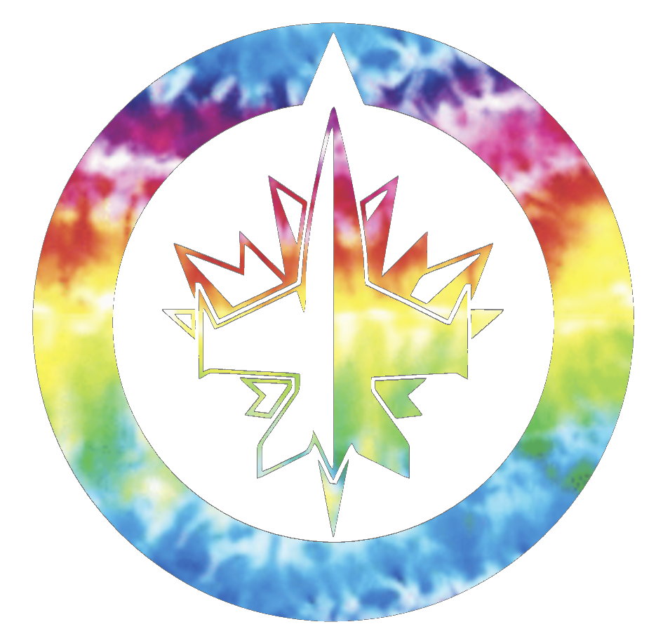 Winnipeg Jets Team Logo Crucial Catch Cancer Tie Dye Vinyl Decal PICK SIZE