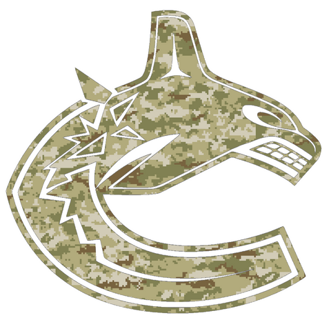Vancouver Canucks Team Logo Salute to Service Camouflage Camo Vinyl Decal PICK SIZE