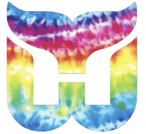 Hartford Whalers Team Logo Crucial Catch Cancer Tie Dye Vinyl Decal PICK SIZE