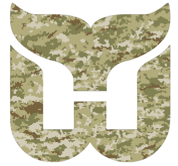 Hartford Whalers Team Logo Salute to Service Camouflage Camo Vinyl Decal PICK SIZE