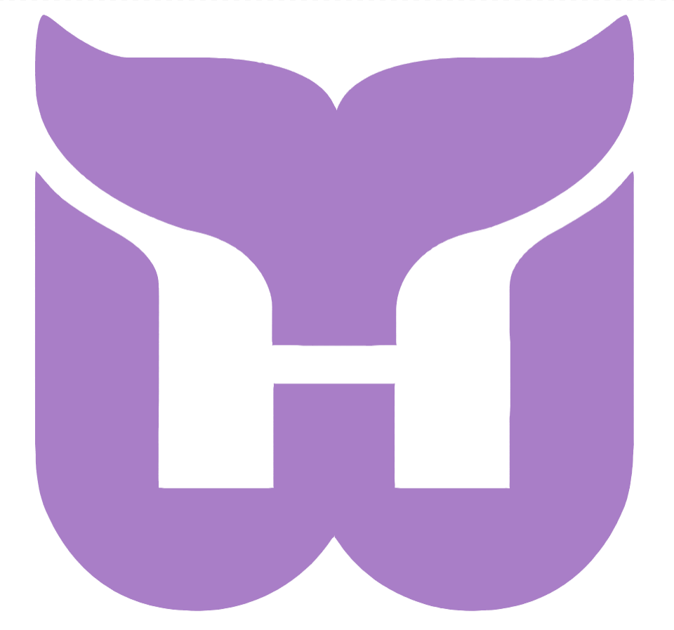 Hartford Whalers PURPLE CANCER AWARENESS Team Logo Premium DieCut Vinyl Decal PICK SIZE
