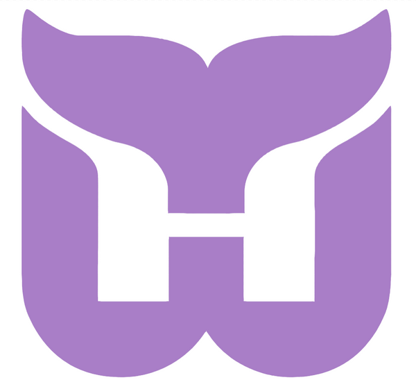 Hartford Whalers PURPLE CANCER AWARENESS Team Logo Premium DieCut Vinyl Decal PICK SIZE