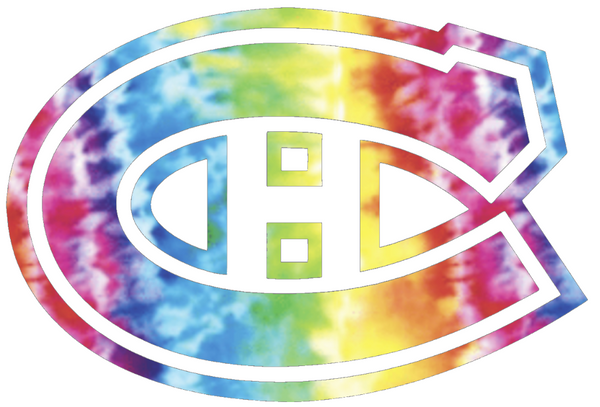 Montreal Canadiens Team Logo Crucial Catch Cancer Tie Dye Vinyl Decal PICK SIZE