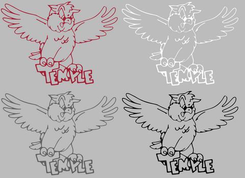 Temple Owls Retro Throwback Logo Premium DieCut Vinyl Decal PICK COLOR & SIZE