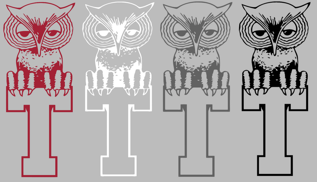Temple Owls Retro Throwback Logo Premium DieCut Vinyl Decal PICK COLOR & SIZE