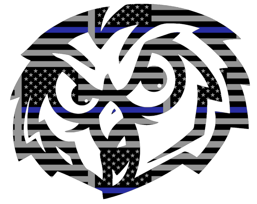 Temple Owls Retro Throwback Logo Thin Blue Line American Flag Premium DieCut Vinyl Decal PICK SIZE