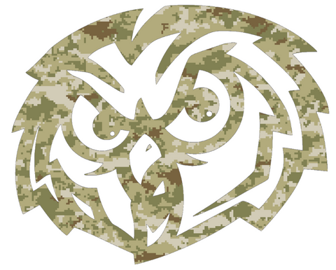 Temple Owls Retro Throwback Logo Salute to Service Camouflage Camo Vinyl Decal PICK SIZE