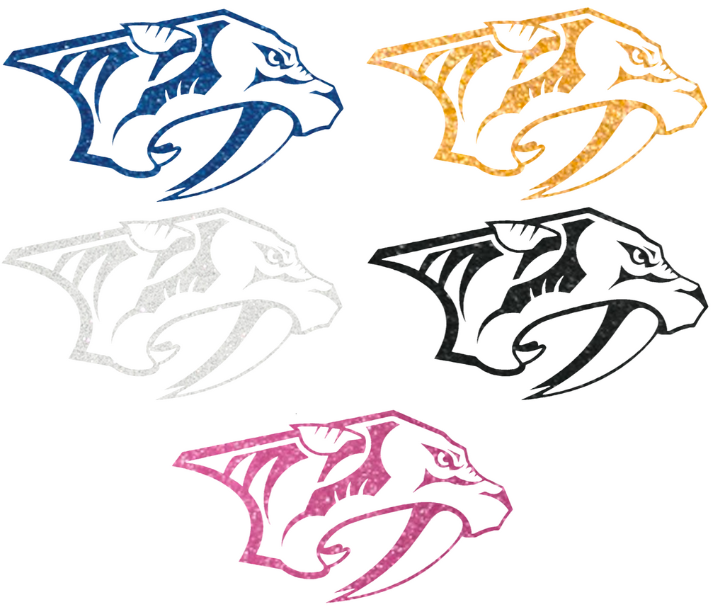 Sparkles Predators Nashville Predators Metallic Sparkle Team Logo Decal PICK COLOR & SIZE ...