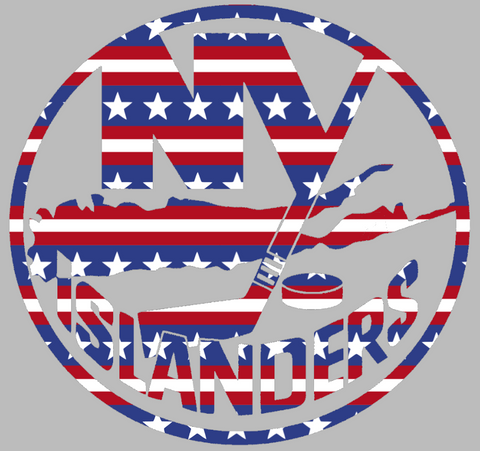 New York Islanders Team Logo Stars & Stripes USA American Flag Vinyl Decal PICK SIZE