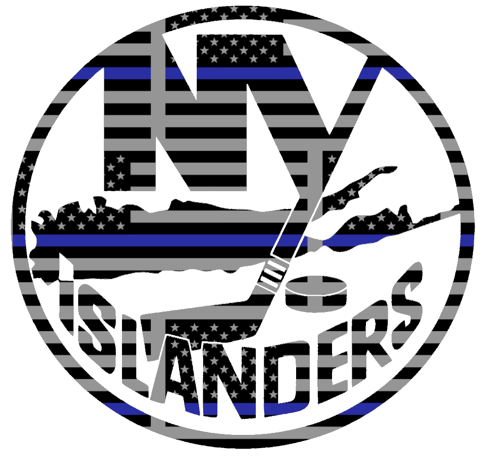 New York Islanders Team Logo Thin Blue Line American Flag Premium DieCut Vinyl Decal PICK SIZE