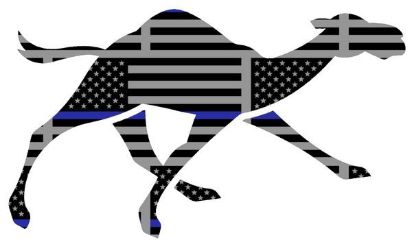 Campbell Fighting Camels Alternate Logo Thin Blue Line American Flag Premium DieCut Vinyl Decal PICK SIZE