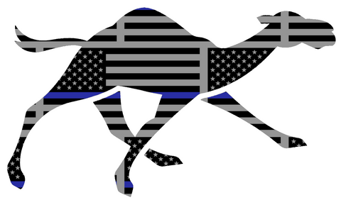 Campbell Fighting Camels Alternate Logo Thin Blue Line American Flag Premium DieCut Vinyl Decal PICK SIZE